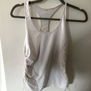 White tank top workout top, mesh siding